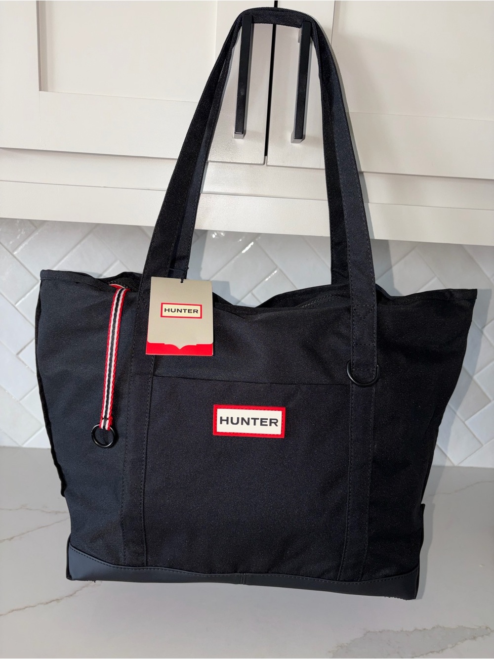 Hunter Black Canvas Campus Tote gym book laptop overnight carryon Bag NWT - Picture 2 of 8